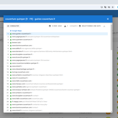 Le site guiriec-couverture.fr se positionne en haut de Google pour le mot-clé ' couverture Quimper '