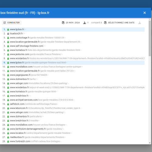 Le site lg-box.fr se positionne en haut de Google pour le mot-clé ' box Finistère sud '