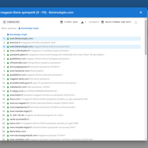 Le site literievolupte.com se positionne en haut de Google pour le mot-clé ' magasin literie Quimperlé '