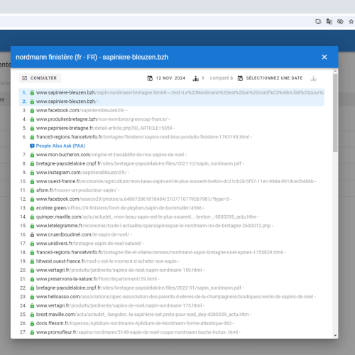 Le site sapiniere-bleuzen.bzh se positionne en haut de Google pour le mot-clé ' nordmann Finistère '