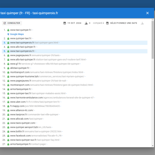 Le site taxi-quimperois.fr se positionne en haut de Google pour le mot-clé ' taxi Quimper '