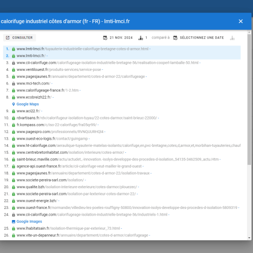 Le site lmti-lmci.fr se positionne en haut de Google pour le mot-clé ' calorifuge industriel Côtes d'Armor '