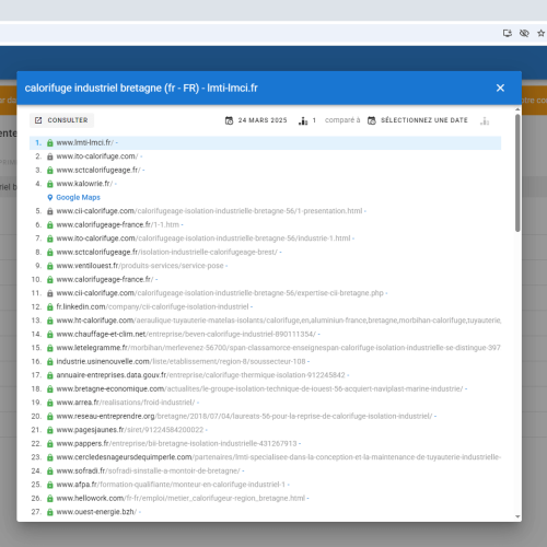 Le site lmti-lmci.fr se positionne en haut de Google pour le mot-clé ' calorifuge industriel Bretagne '