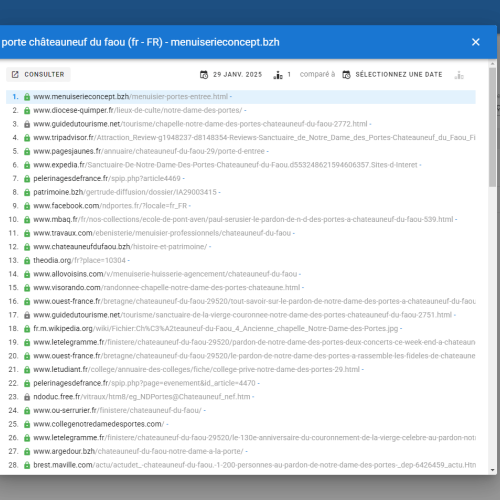 Le site menuiserieconcept.bzh se positionne en haut de Google pour le mot-clé ' porte Châteauneuf du Faou '