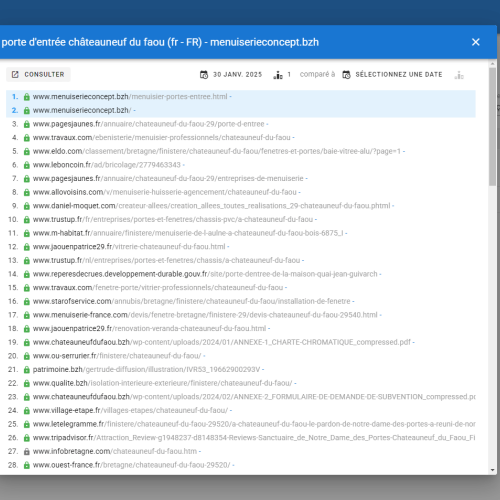 Le site menuiserieconcept.bzh se positionne en haut de Google pour le mot-clé ' porte d'entrée Châteauneuf du Faou '