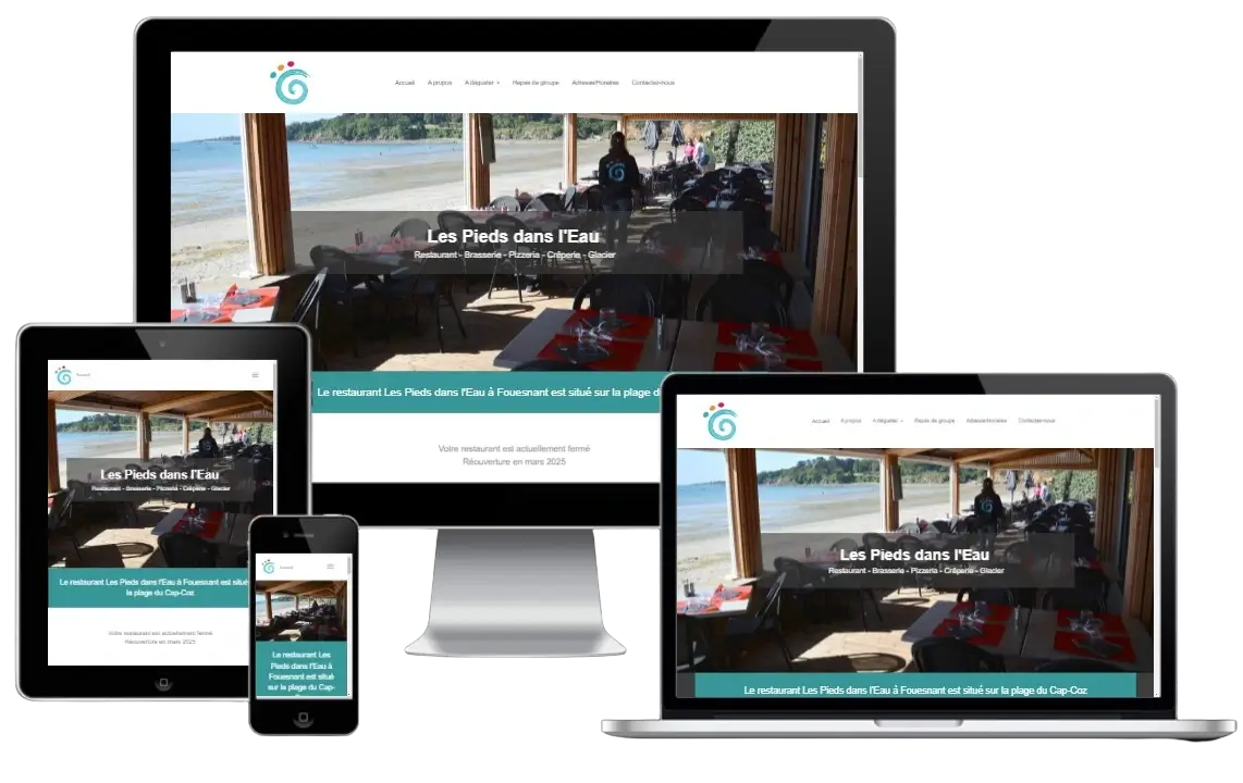 Site restaurant les Pieds dans l'Eau